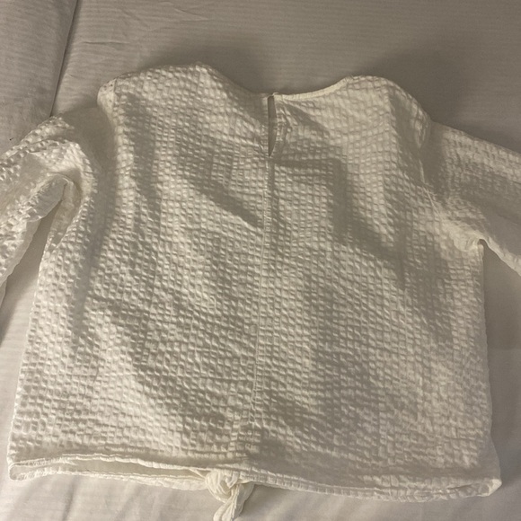 H&M White Textured Long Sleeve Top 10 - Picture 2 of 9